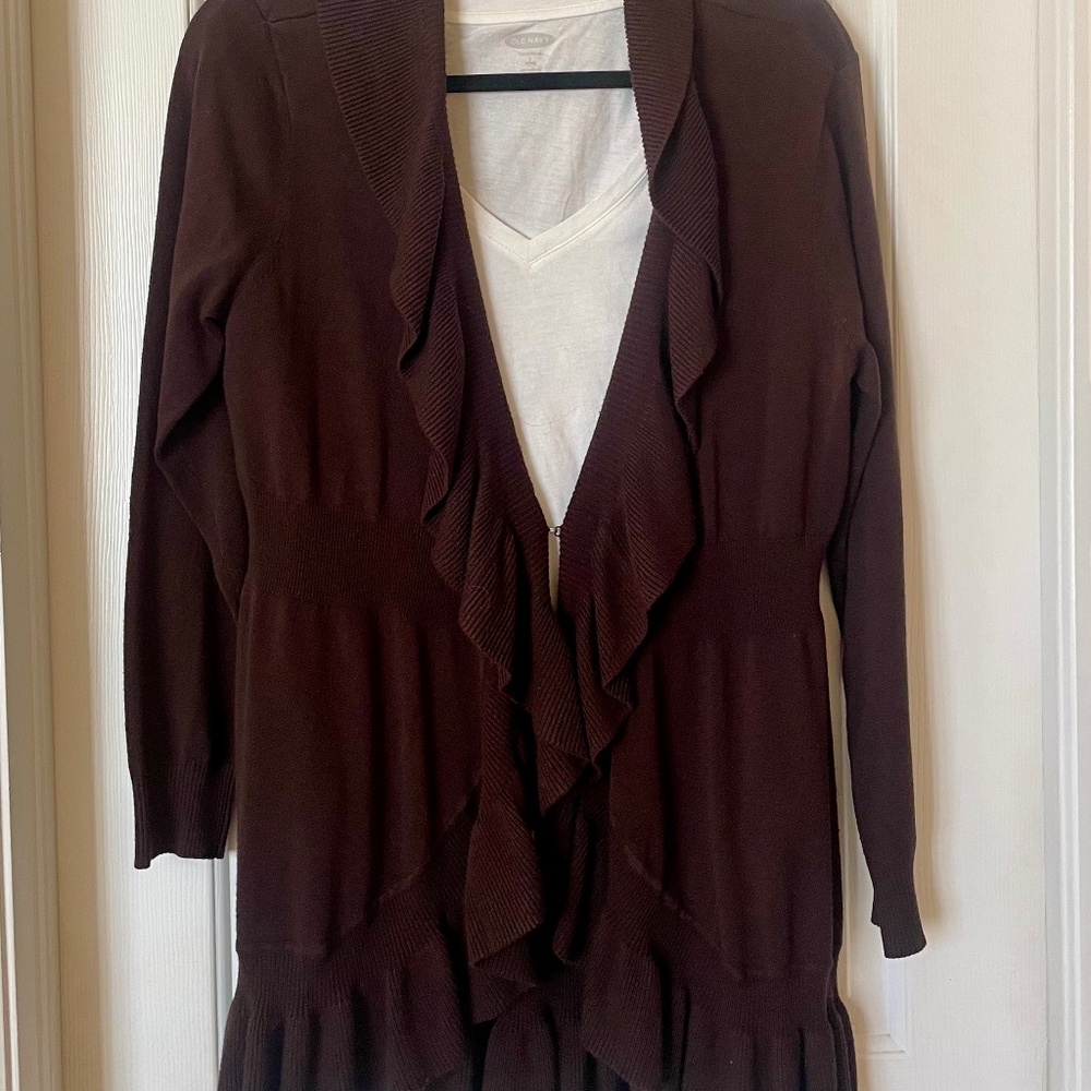 Style & Co ruffle front sweater